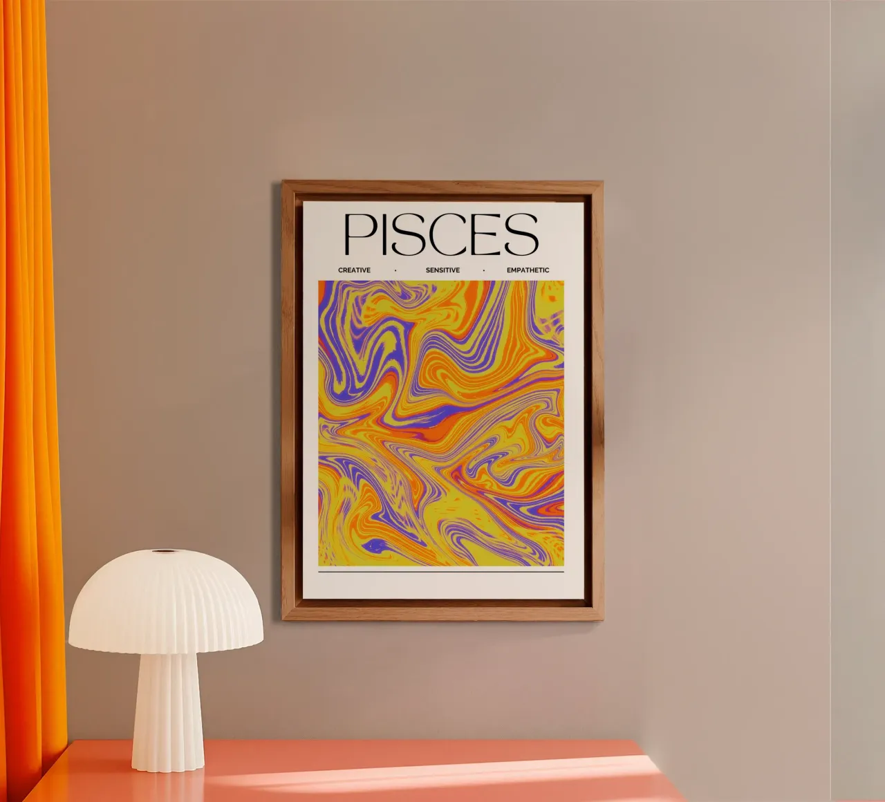 Pisces Zodiac Print – Dreamy, Intuitive & Abstract alluminio dibond da PrintCessStudio