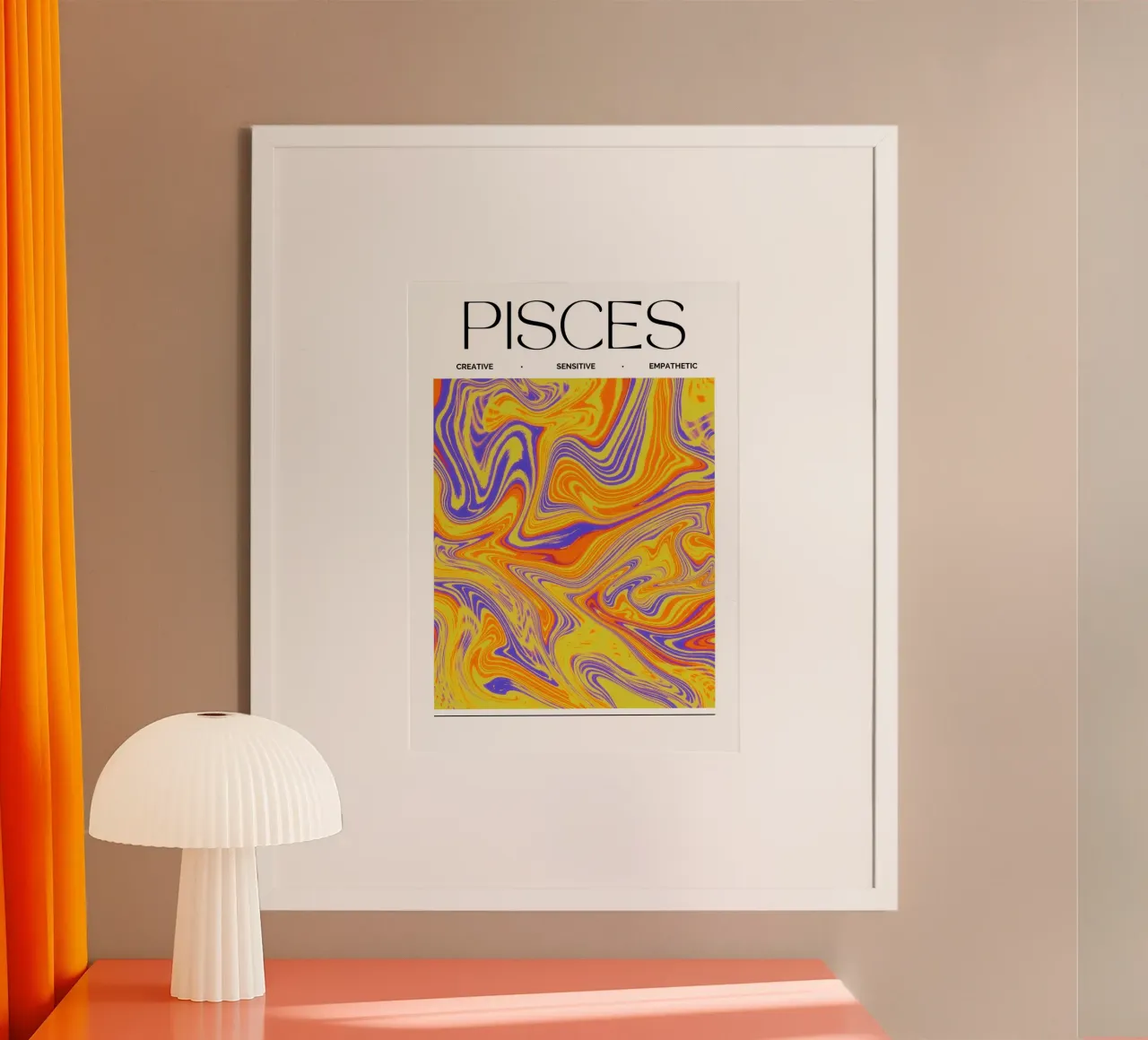 Pisces Zodiac Print – Dreamy, Intuitive & Abstract carta hahnemühle da PrintCessStudio