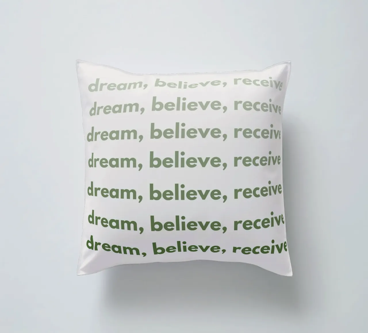 "Dream, Believe, Receive" Repetitive Pattern Print cuscino da PrintCessStudio