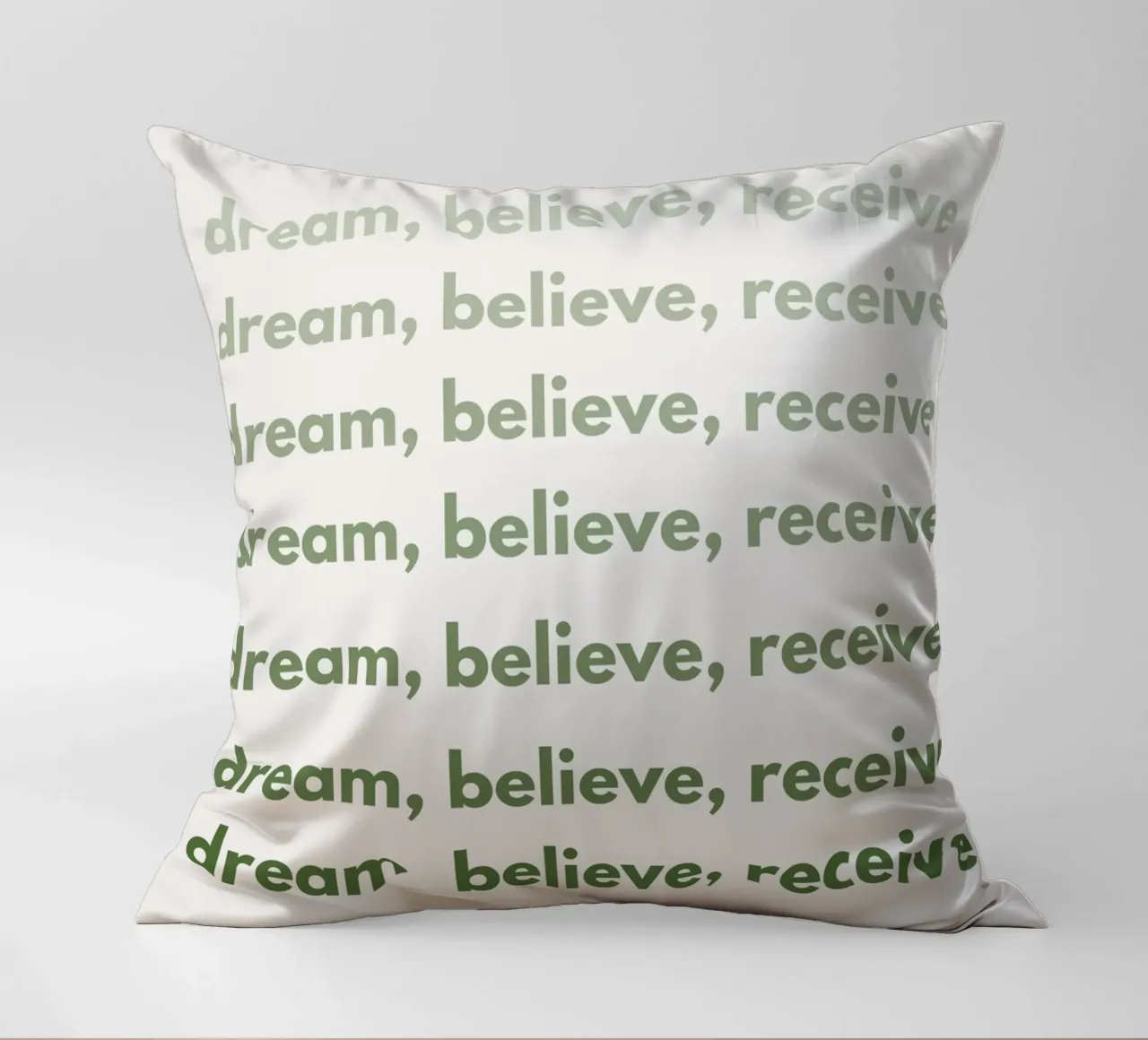 "Dream, Believe, Receive" Repetitive Pattern Print cuscino da PrintCessStudio