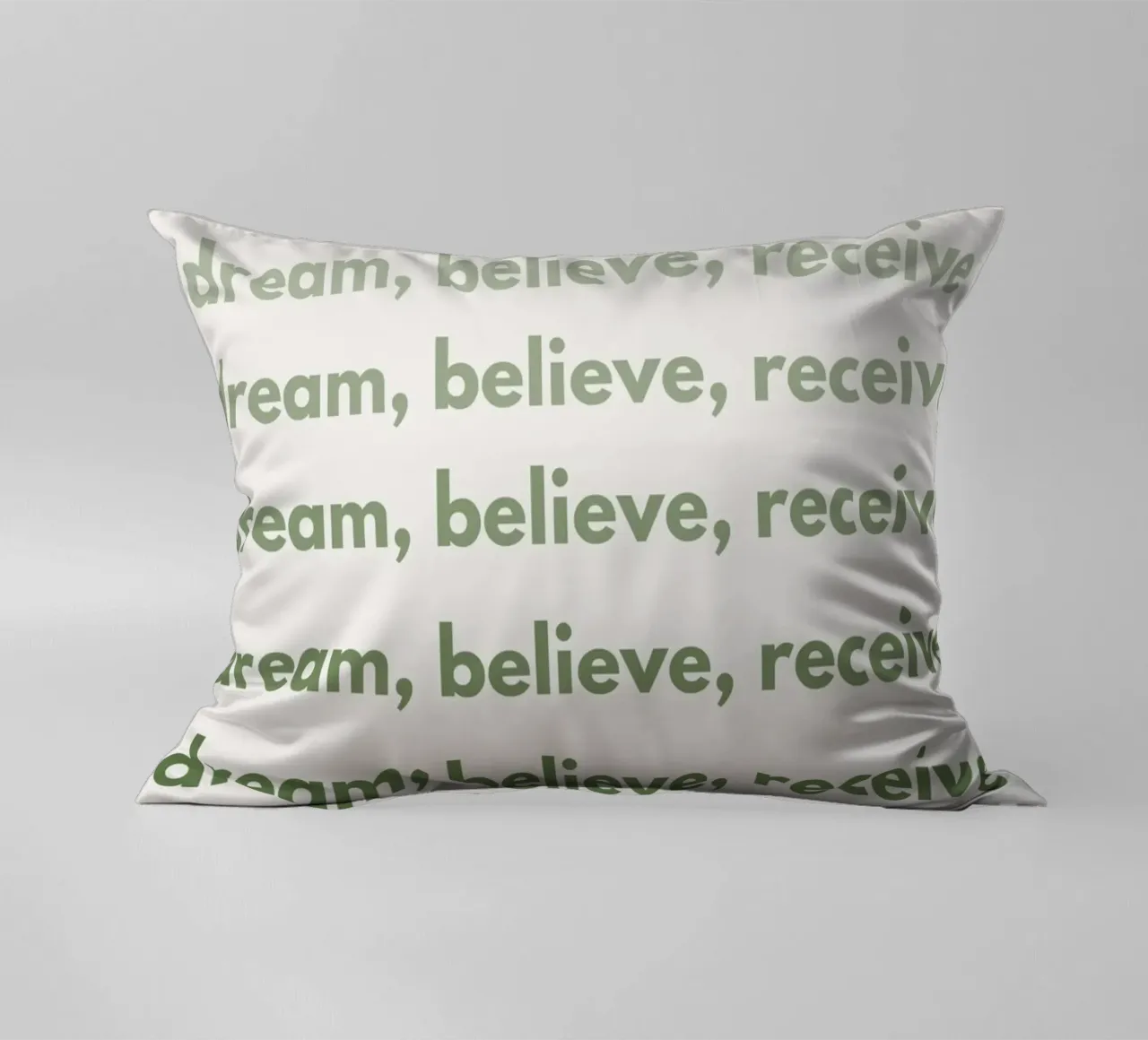 "Dream, Believe, Receive" Repetitive Pattern Print cuscino da PrintCessStudio