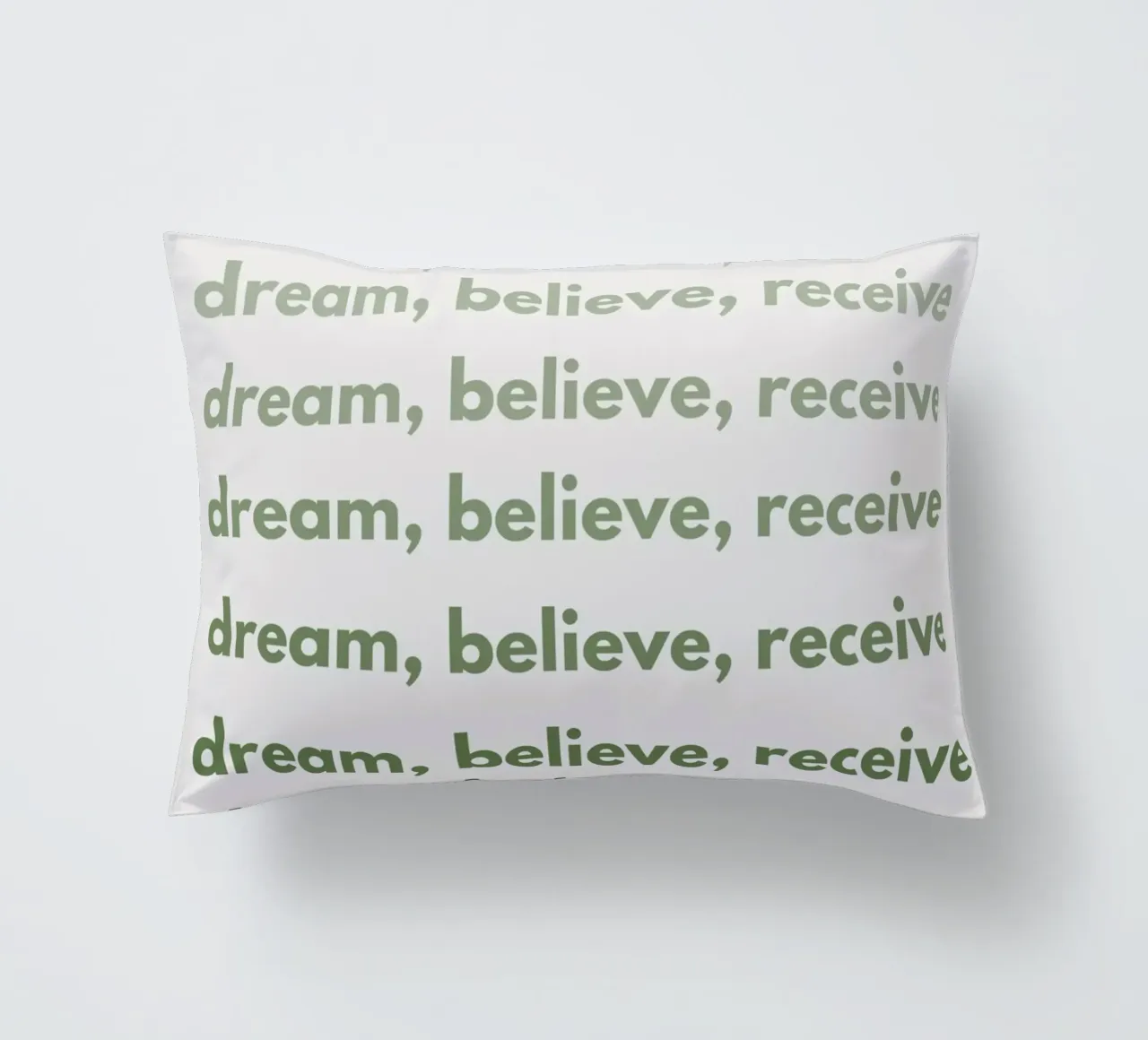 "Dream, Believe, Receive" Repetitive Pattern Print cuscino da PrintCessStudio