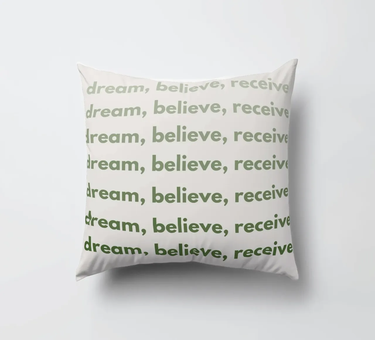 "Dream, Believe, Receive" Repetitive Pattern Print cuscino da PrintCessStudio