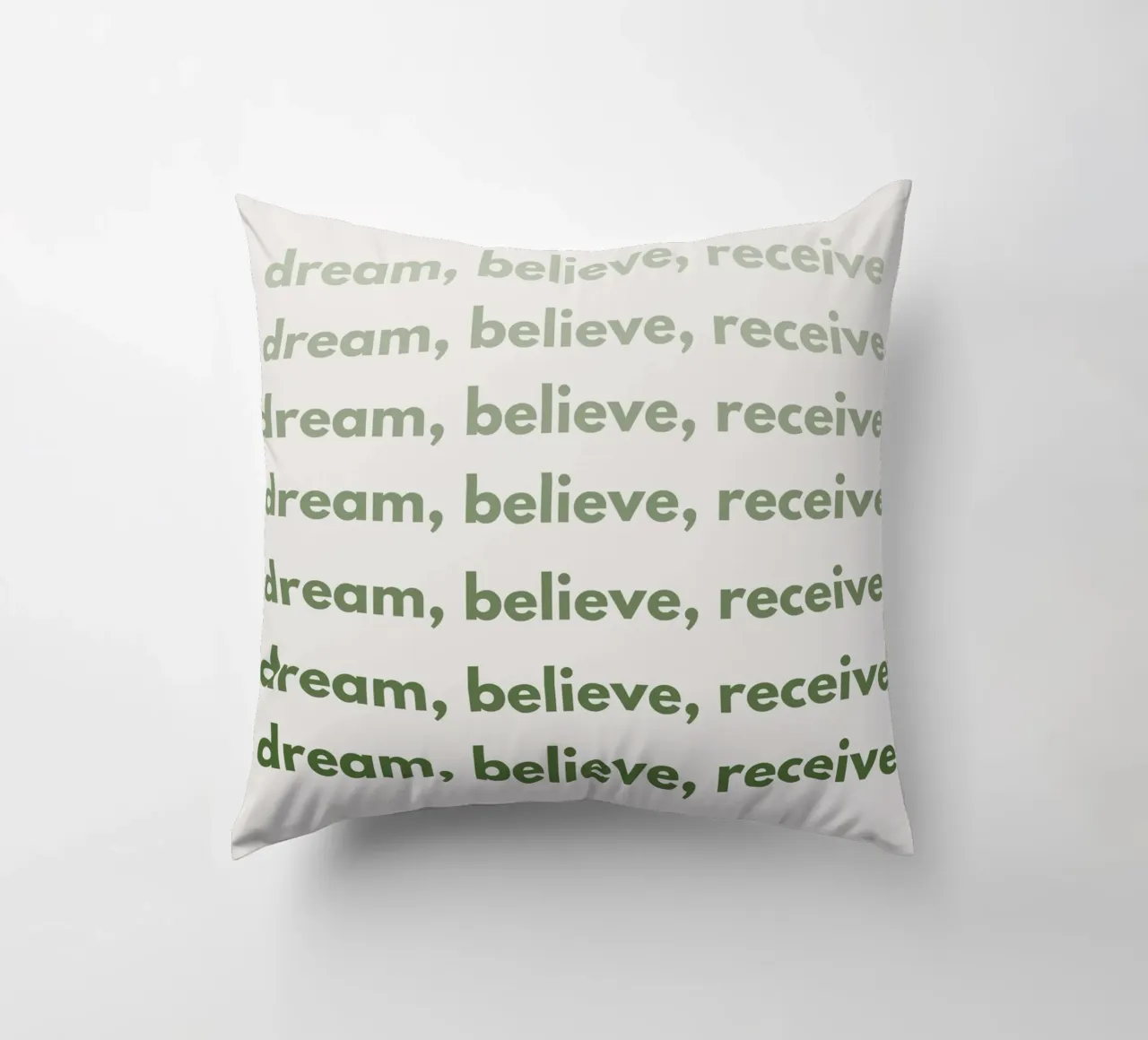 "Dream, Believe, Receive" Repetitive Pattern Print cuscino da PrintCessStudio