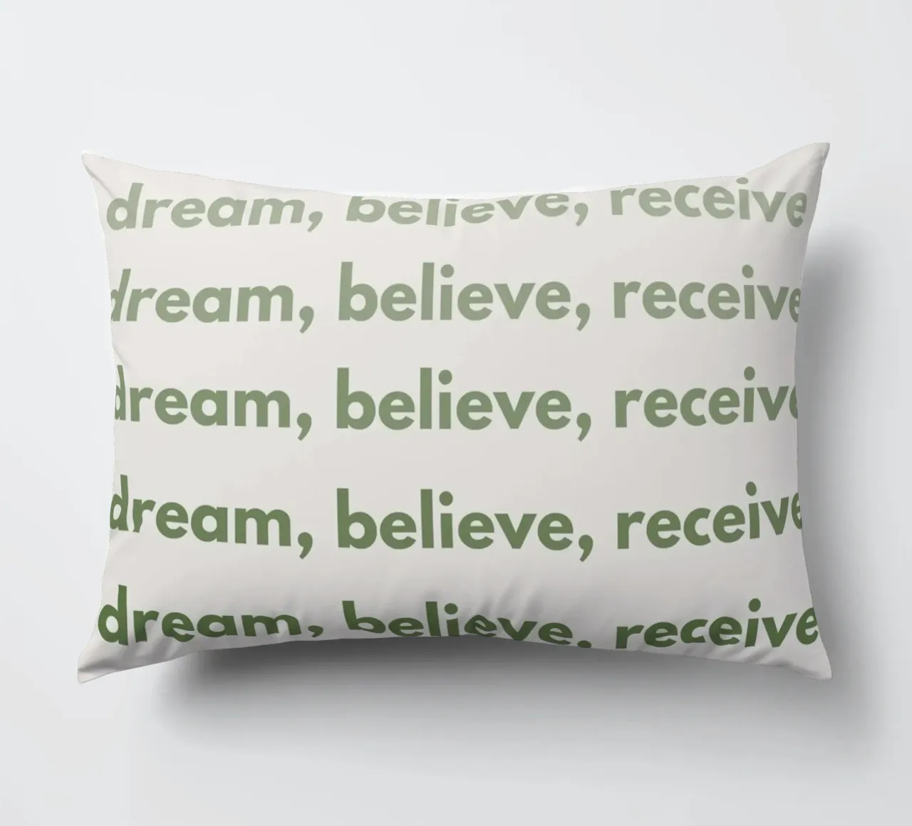 "Dream, Believe, Receive" Repetitive Pattern Print cuscino da PrintCessStudio