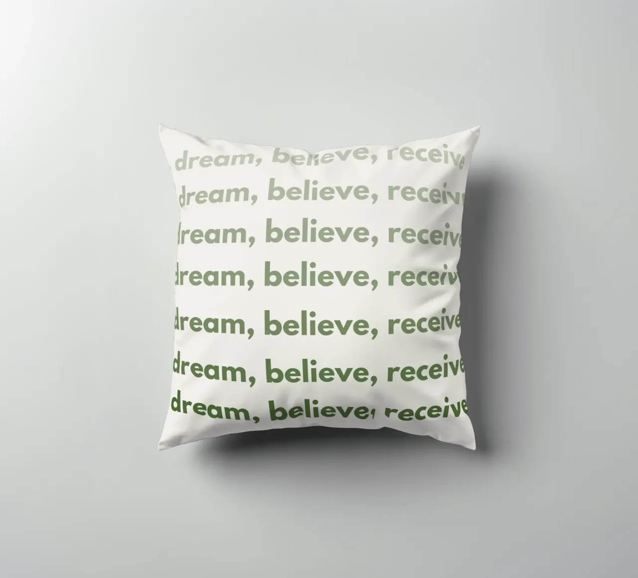 "Dream, Believe, Receive" Repetitive Pattern Print cuscino da PrintCessStudio