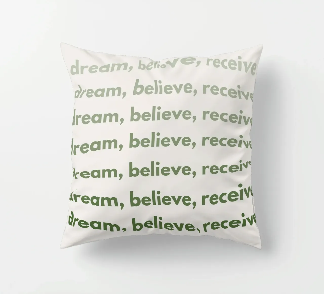 "Dream, Believe, Receive" Repetitive Pattern Print cuscino da PrintCessStudio