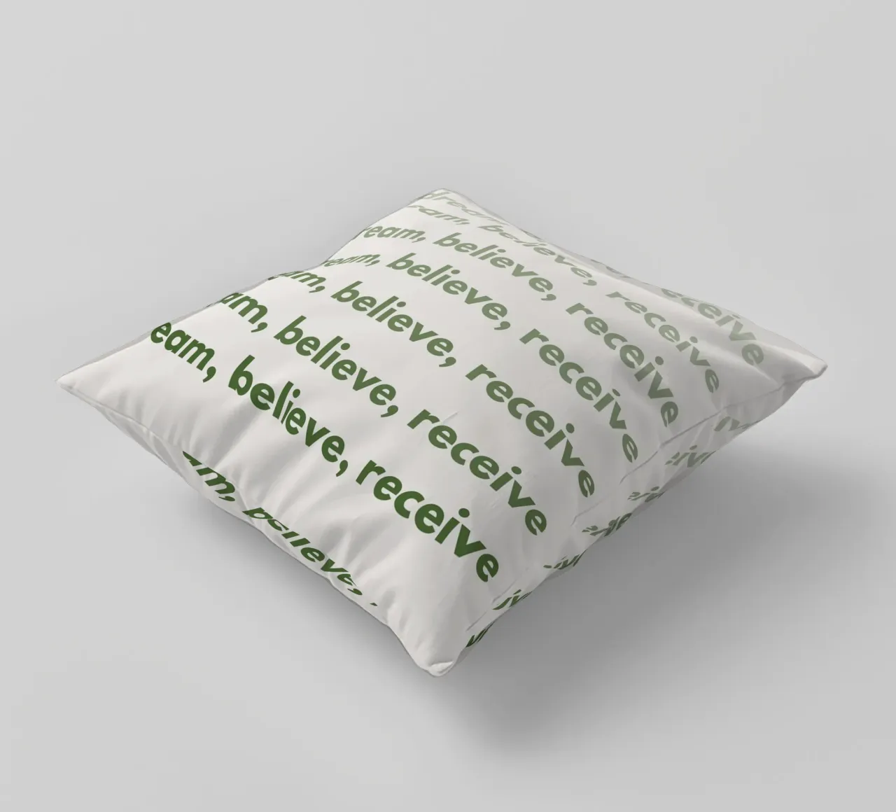 "Dream, Believe, Receive" Repetitive Pattern Print cuscino da PrintCessStudio