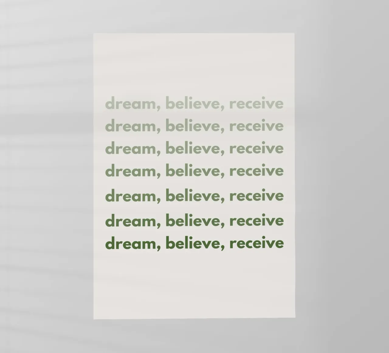 "Dream, Believe, Receive" Repetitive Pattern Print pellicola backlit da PrintCessStudio