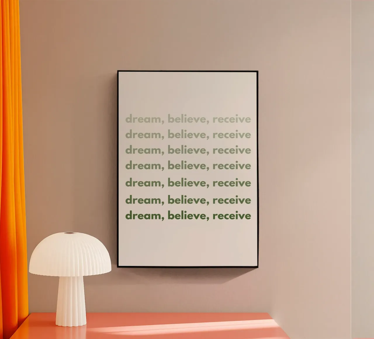 "Dream, Believe, Receive" Repetitive Pattern Print plexiglass da PrintCessStudio