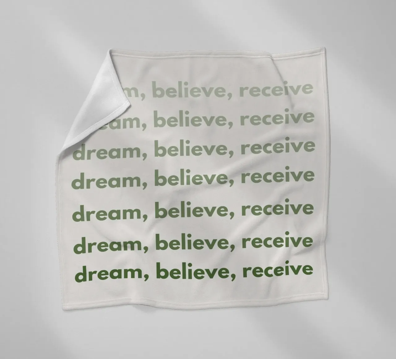 "Dream, Believe, Receive" Repetitive Pattern Print coperta in pile da PrintCessStudio