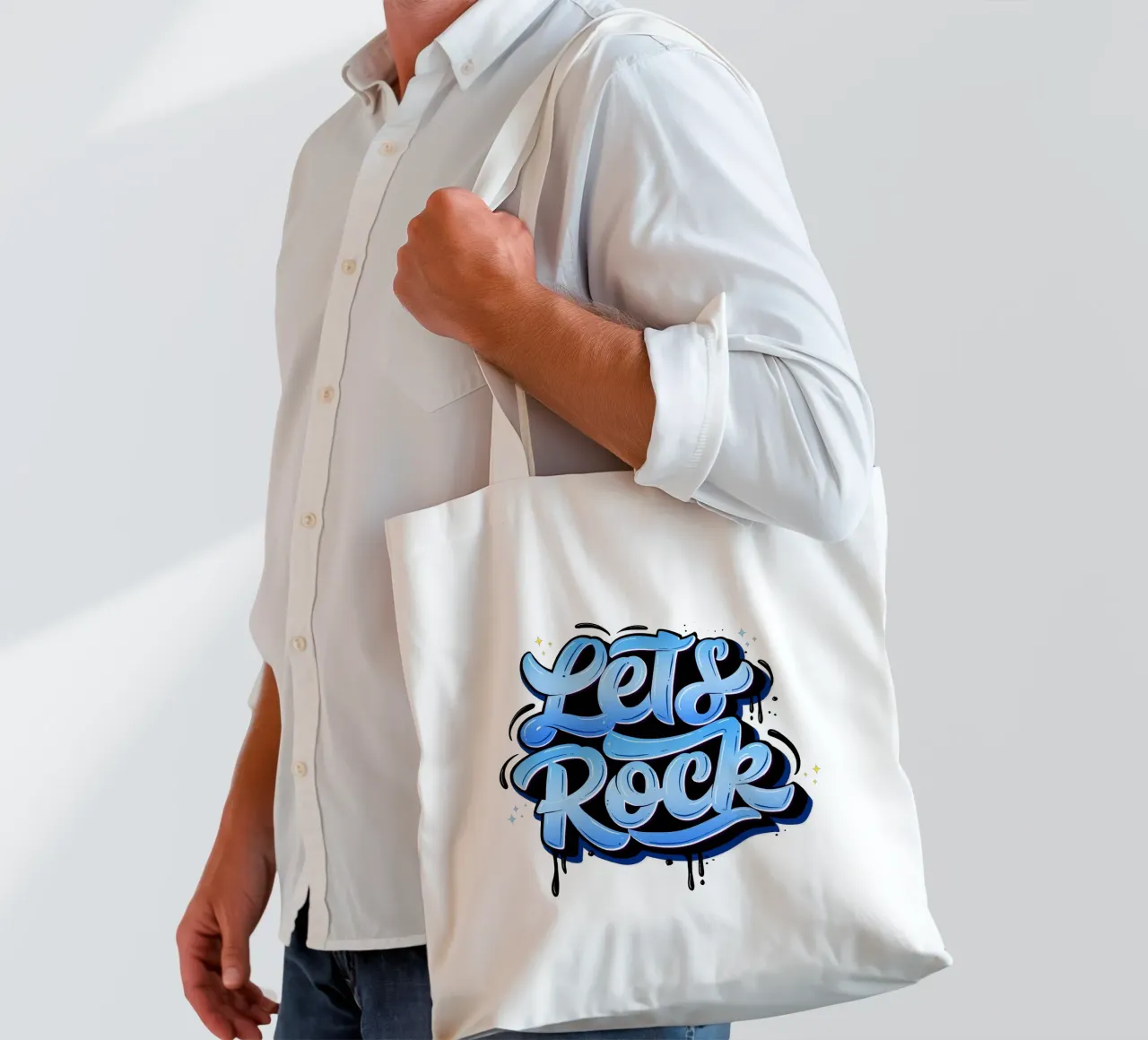 Let's Rock And Have a Good Time. Hand Lettering. Good Vibes tote bag by CalliLetters