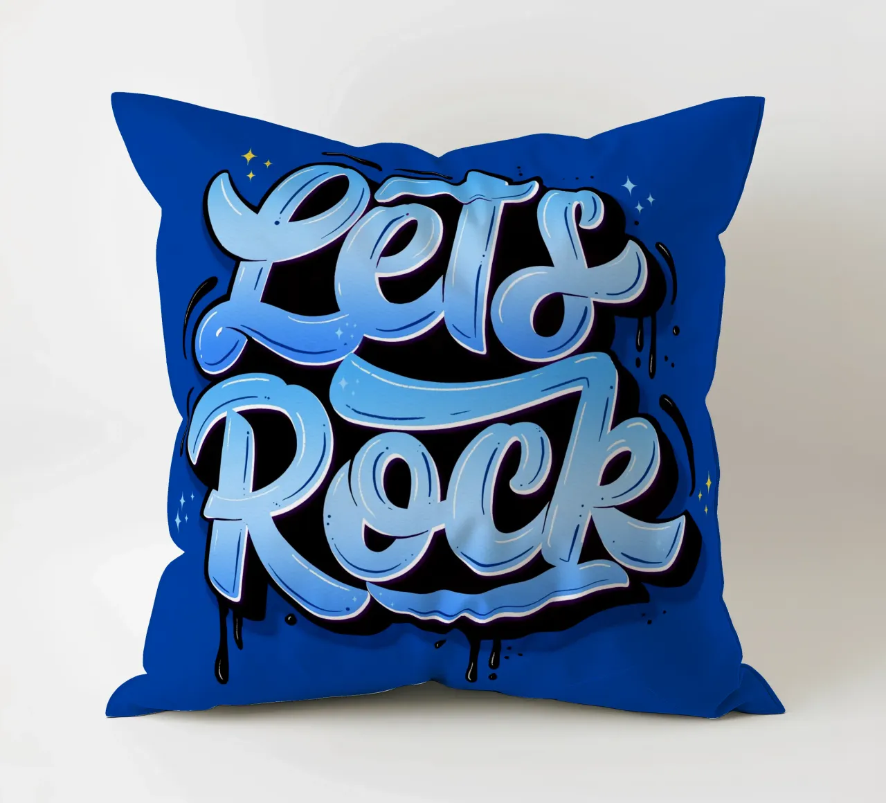 Let's Rock And Have a Good Time. Hand Lettering. Good Vibes decorative cushion by CalliLetters