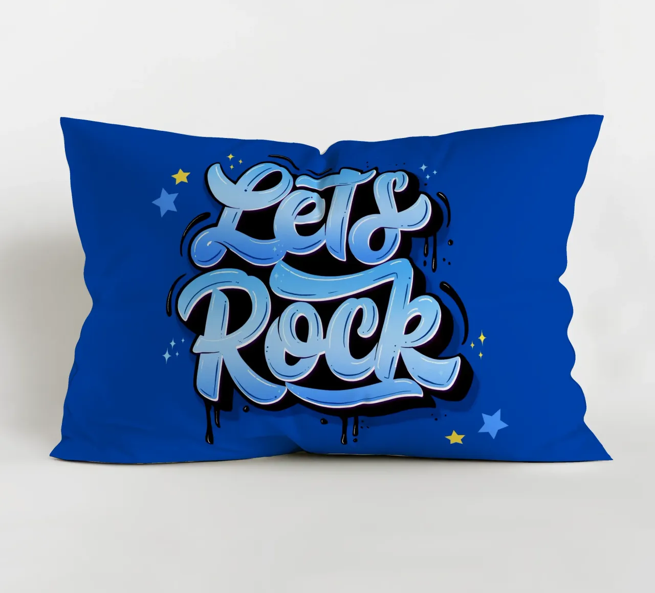 Let's Rock And Have a Good Time. Hand Lettering. Good Vibes decorative cushion by CalliLetters