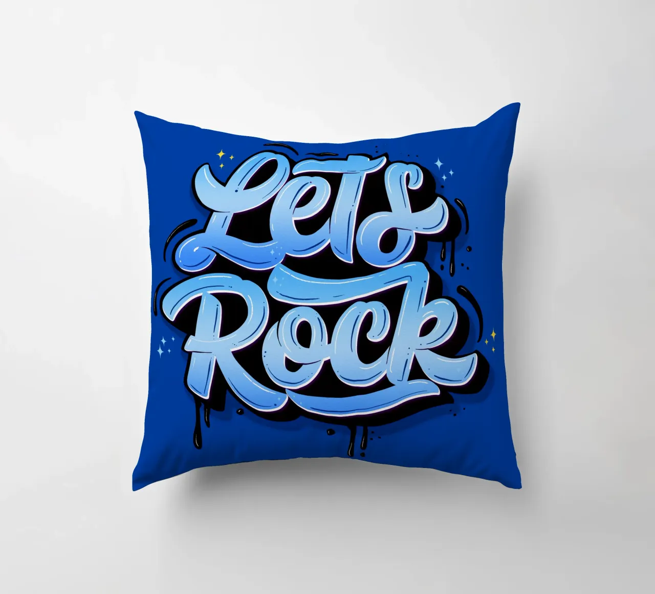 Let's Rock And Have a Good Time. Hand Lettering. Good Vibes decorative cushion by CalliLetters