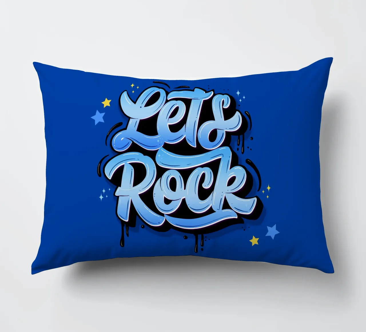 Let's Rock And Have a Good Time. Hand Lettering. Good Vibes decorative cushion by CalliLetters