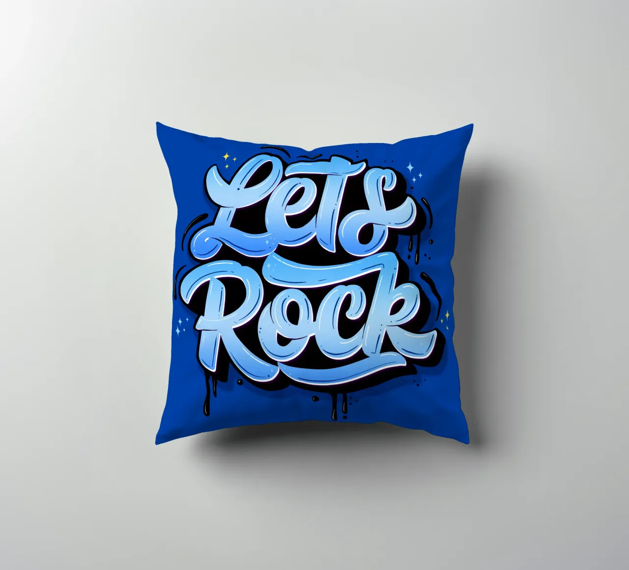Let's Rock And Have a Good Time. Hand Lettering. Good Vibes decorative cushion by CalliLetters