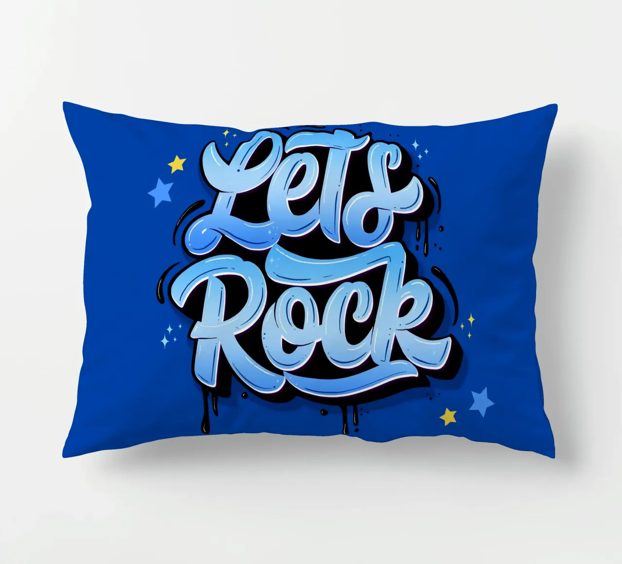 Let's Rock And Have a Good Time. Hand Lettering. Good Vibes decorative cushion by CalliLetters