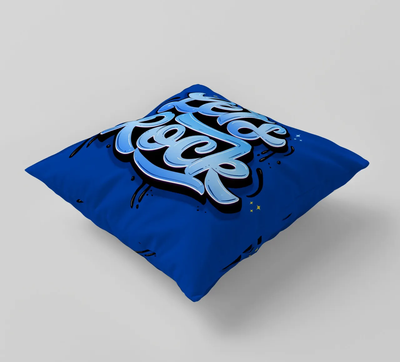 Let's Rock And Have a Good Time. Hand Lettering. Good Vibes decorative cushion by CalliLetters