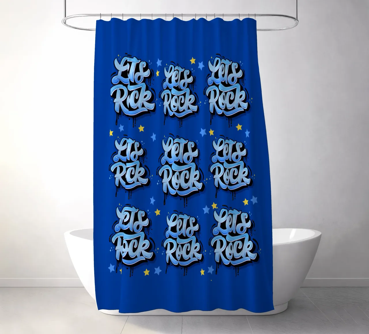 Let's Rock And Have a Good Time. Hand Lettering. Gute Vibes Duschvorhang von CalliLetters