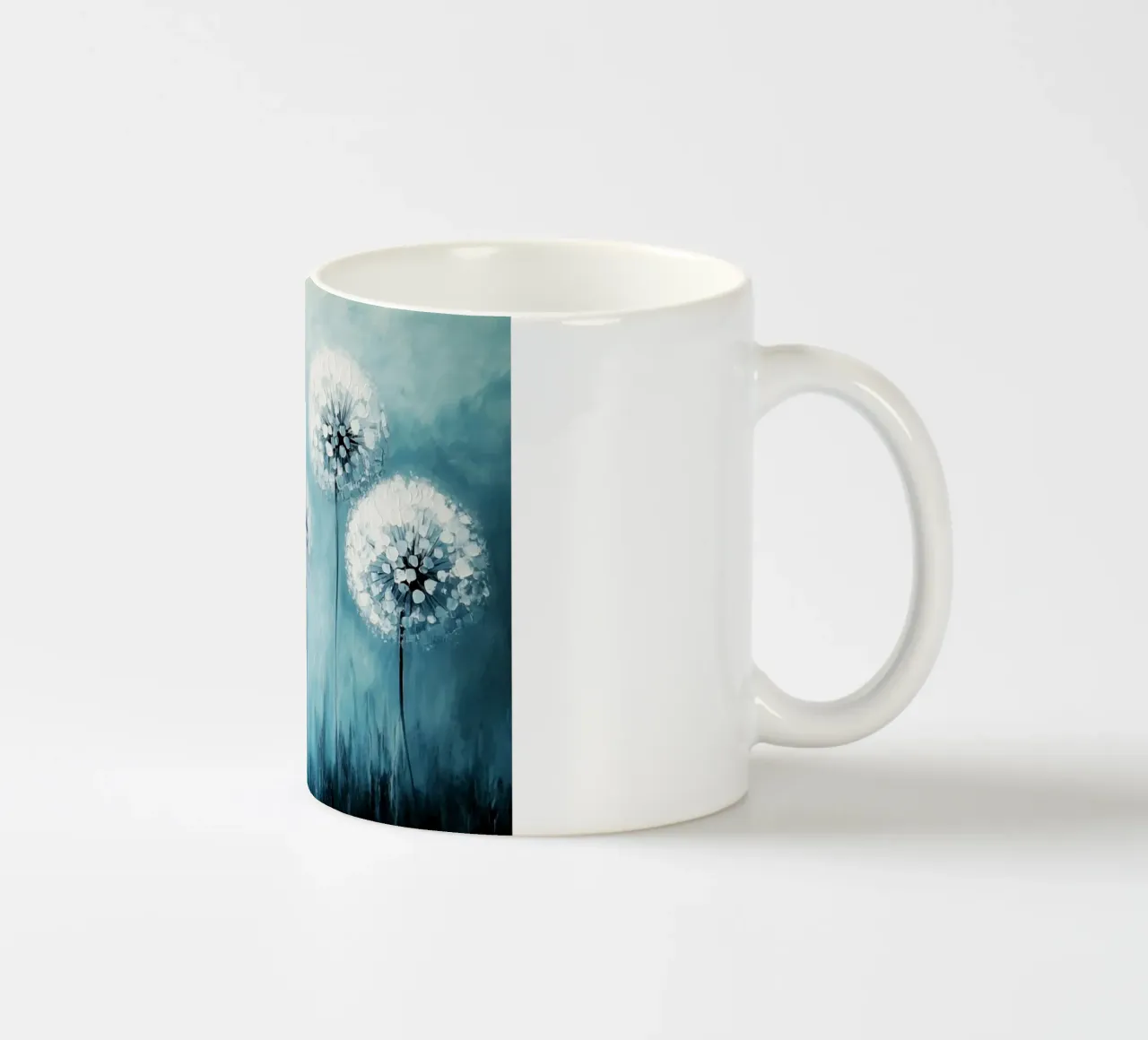 Sogni di dente di leone in blu tazza in ceramica da Modern Muse