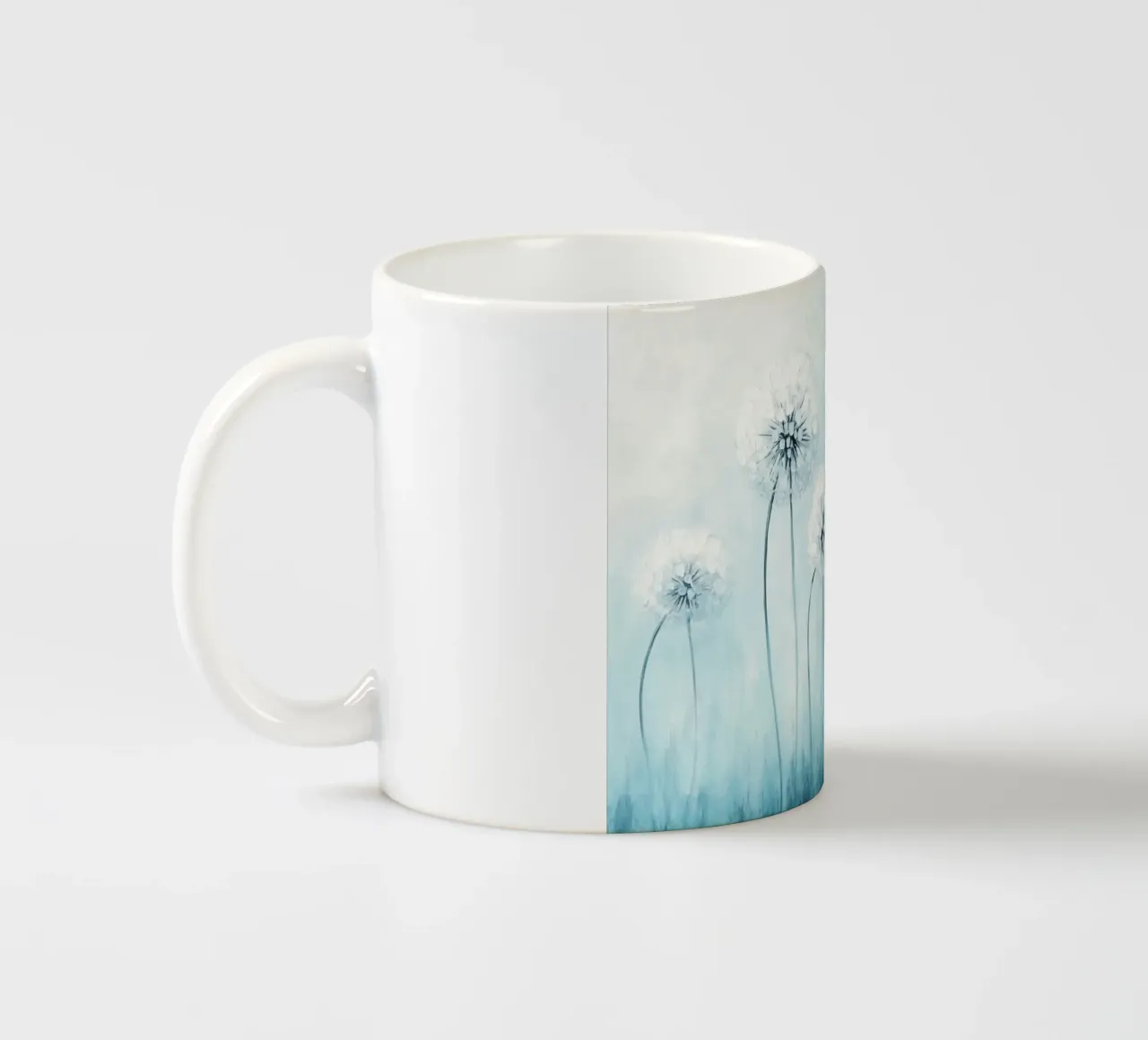 Sogni di dente di leone in blu tazza in ceramica da Modern Muse
