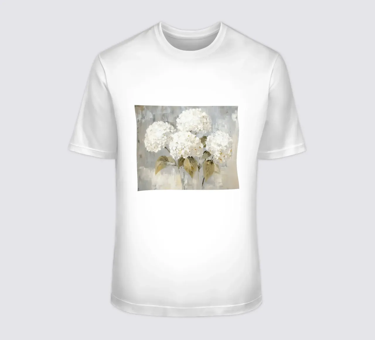 Tonalità di ortensie bianche e morbide t-shirt da Modern Muse