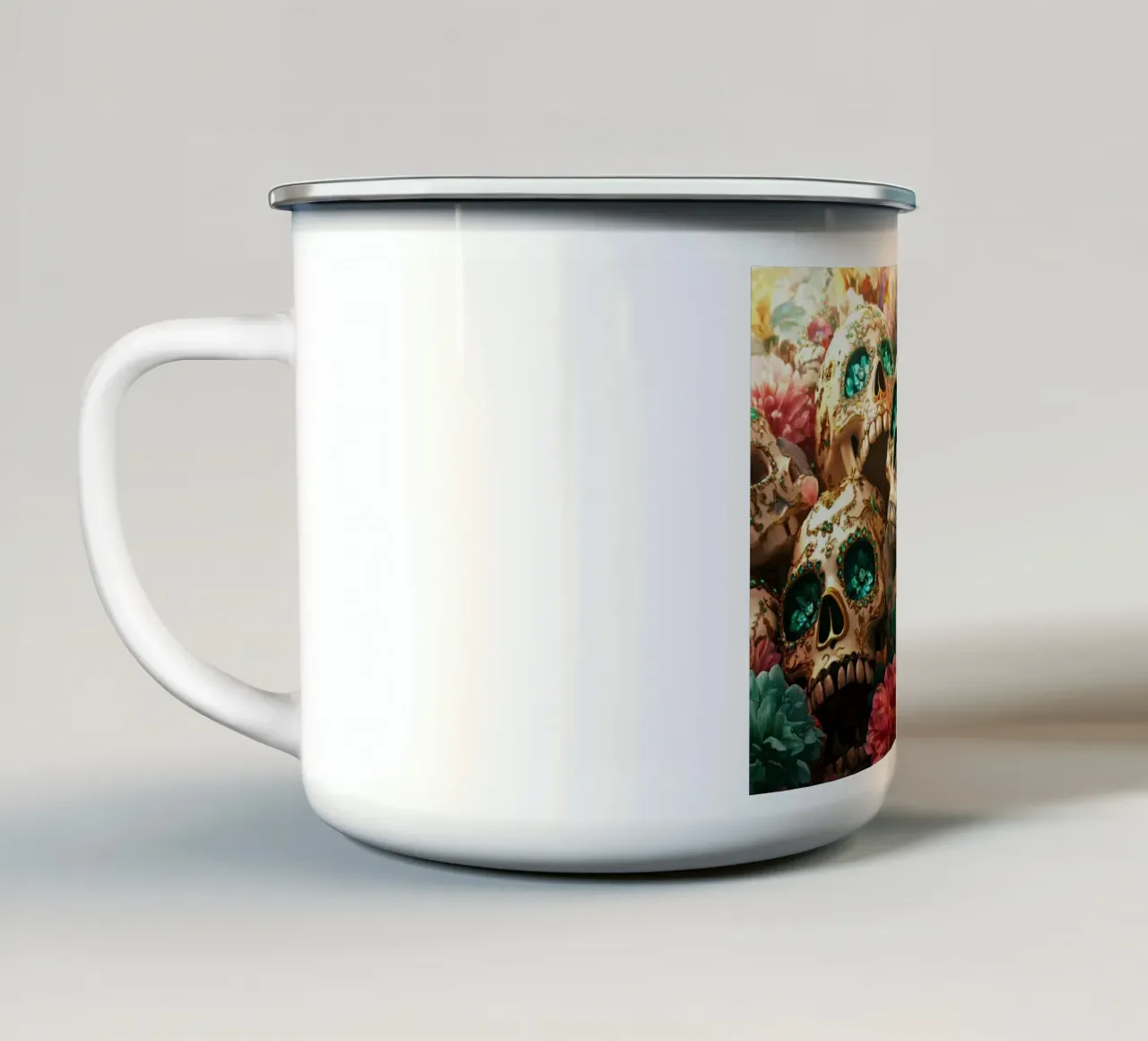 Festa del teschio di zucchero tazza in smalto da Modern Muse