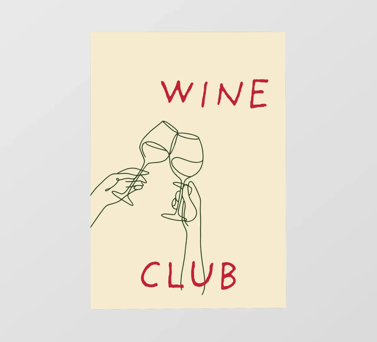 "Wine Club" - Toasting, Social, and Fun Print pellicola backlit da PrintCessStudio