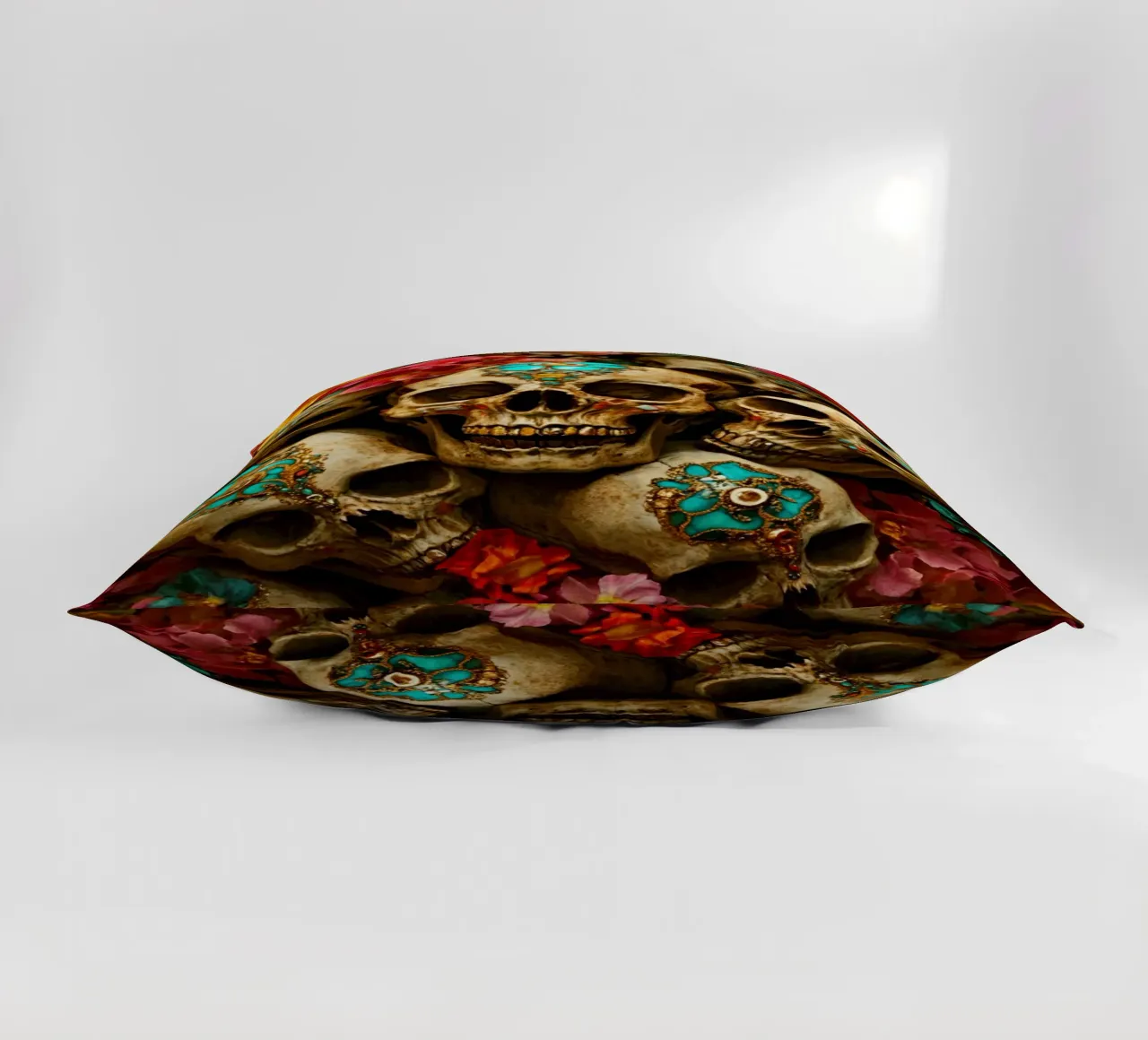 Teschi dorati con fiori cuscino da Modern Muse