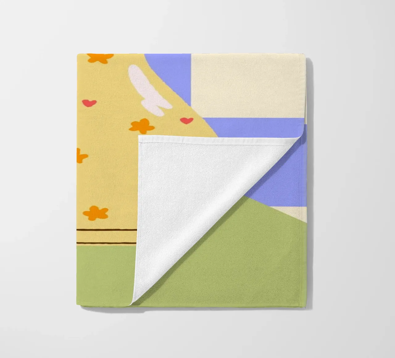 "Checkered Flowers" – Abstract Vase Print telo mare da PrintCessStudio