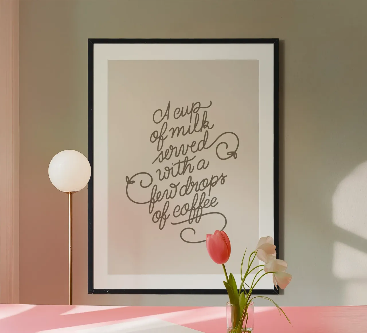 Latte Macchiato poster con telaio in plastica da Magnific