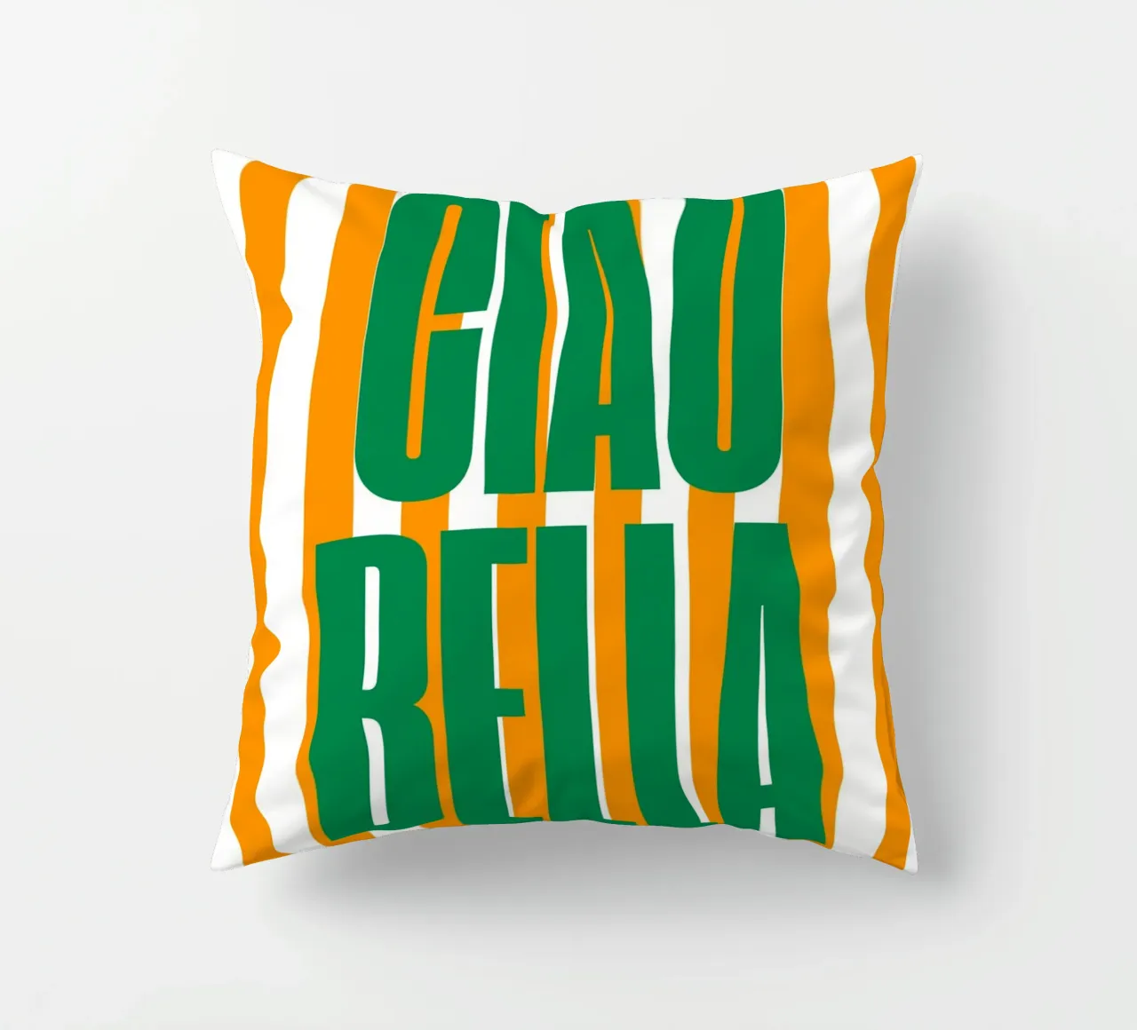 "Ciao Bella" – Bold and Bright Stripe Print cuscino da PrintCessStudio