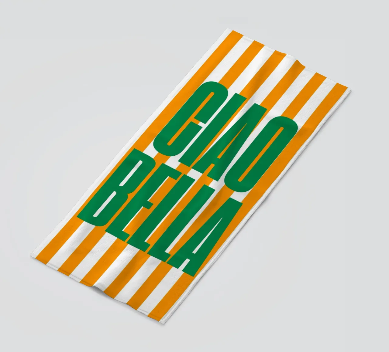 "Ciao Bella" – Bold and Bright Stripe Print telo mare da PrintCessStudio