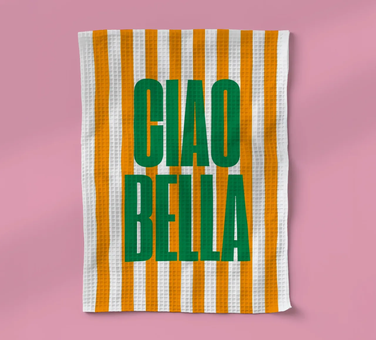 "Ciao Bella" – Bold and Bright Stripe Print canovaccio da cucina da PrintCessStudio