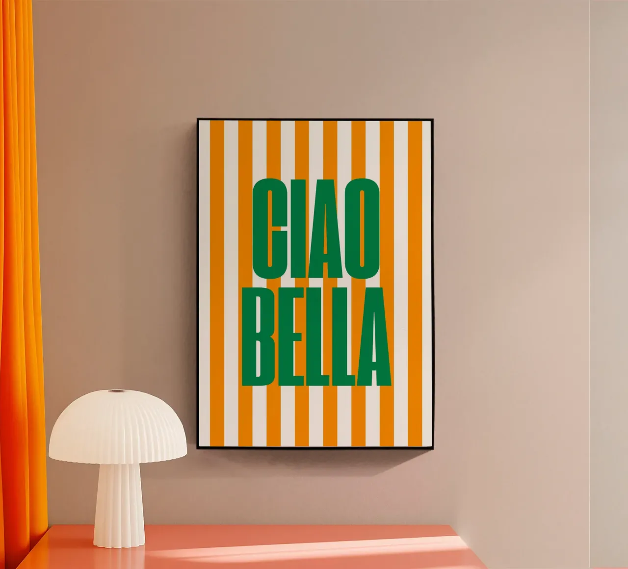"Ciao Bella" – Bold and Bright Stripe Print plexiglass da PrintCessStudio