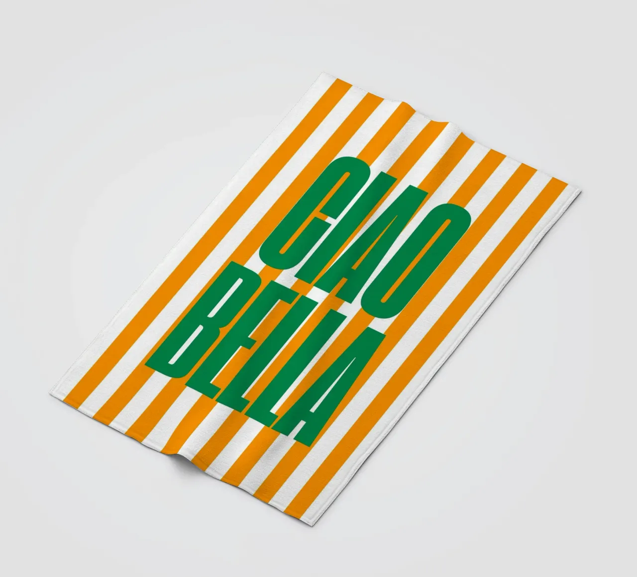 "Ciao Bella" – Bold and Bright Stripe Print coperta in pile da PrintCessStudio
