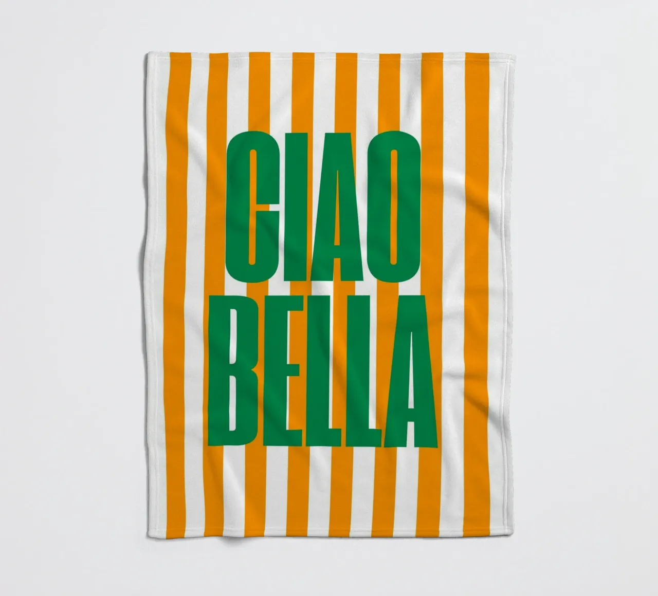 "Ciao Bella" – Bold and Bright Stripe Print coperta in pile da PrintCessStudio