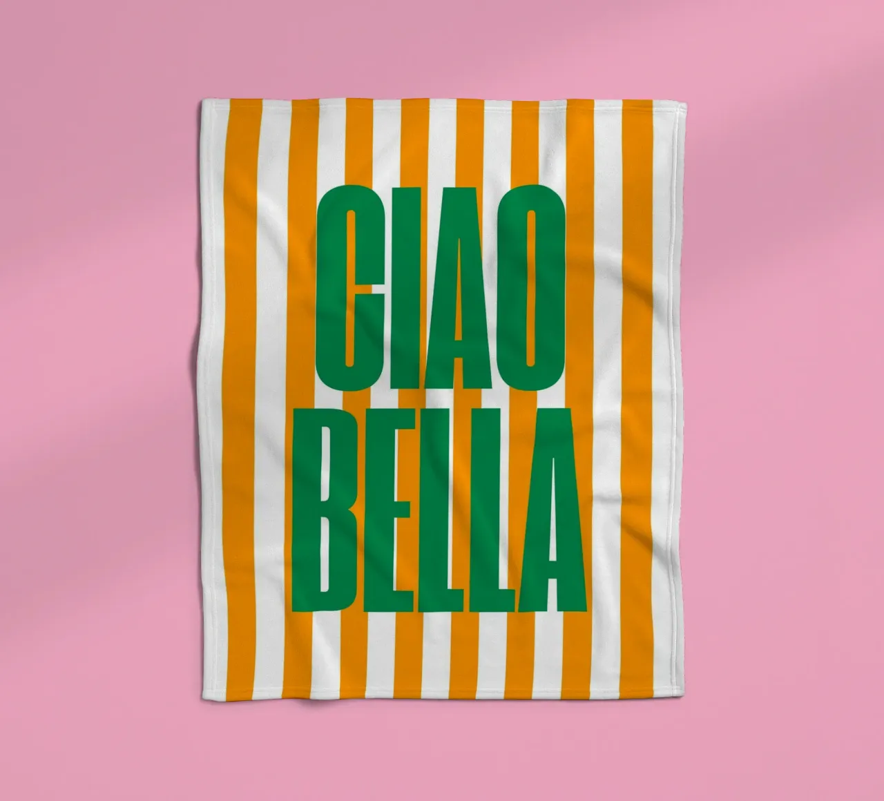 "Ciao Bella" – Bold and Bright Stripe Print coperta in pile da PrintCessStudio