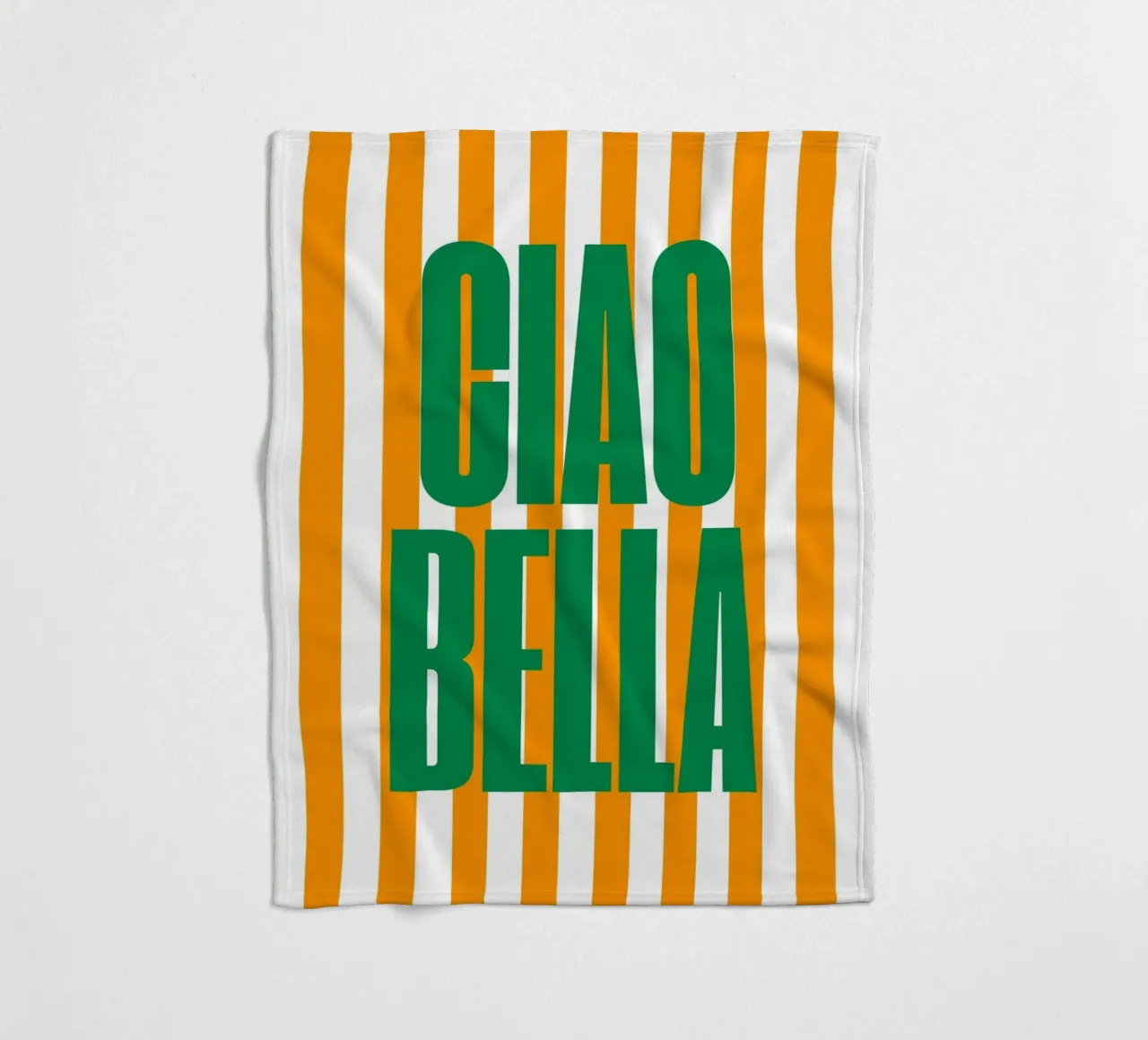 "Ciao Bella" – Bold and Bright Stripe Print coperta in pile da PrintCessStudio