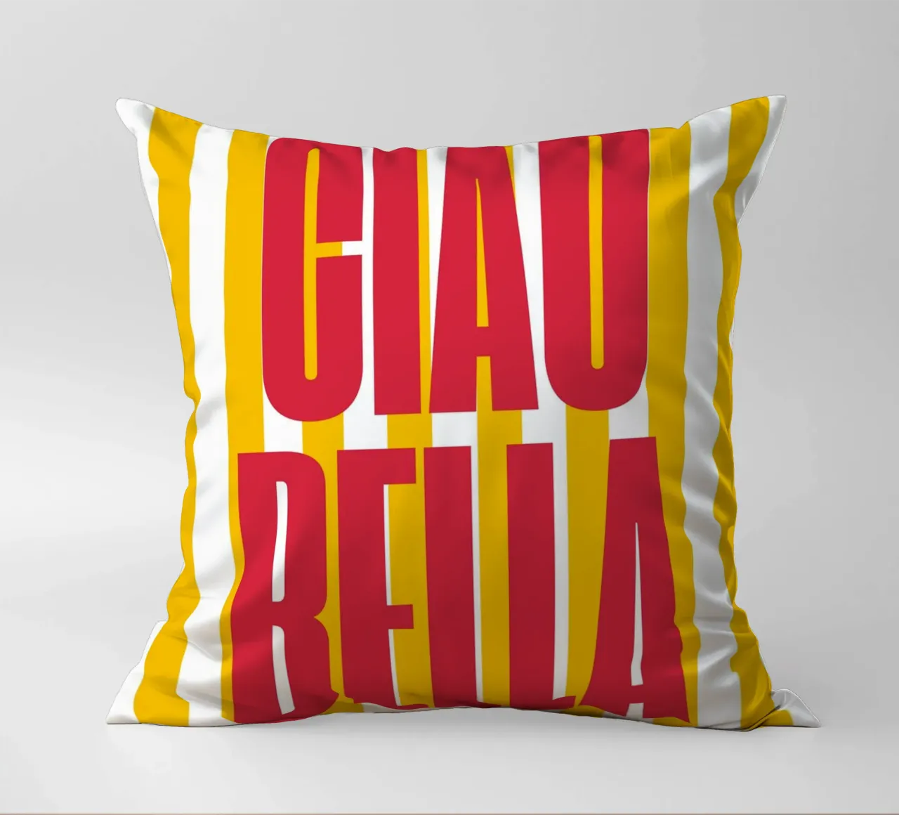 "Ciao Bella" – Vibrant Stripe Statement Print cuscino da PrintCessStudio