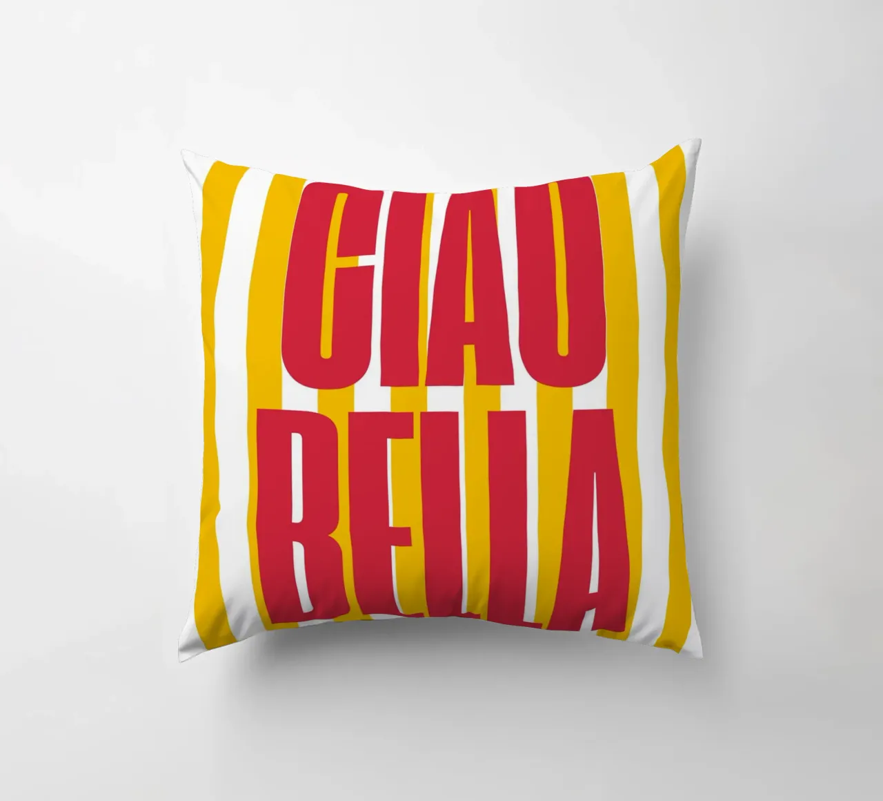 "Ciao Bella" – Vibrant Stripe Statement Print cuscino da PrintCessStudio