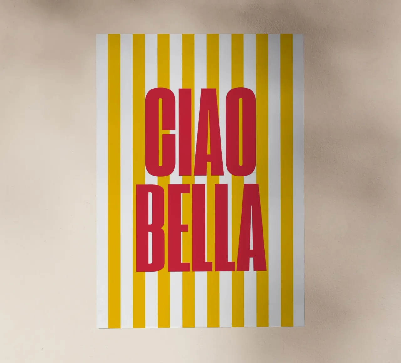 "Ciao Bella" – Vibrant Stripe Statement Print pellicola backlit da PrintCessStudio
