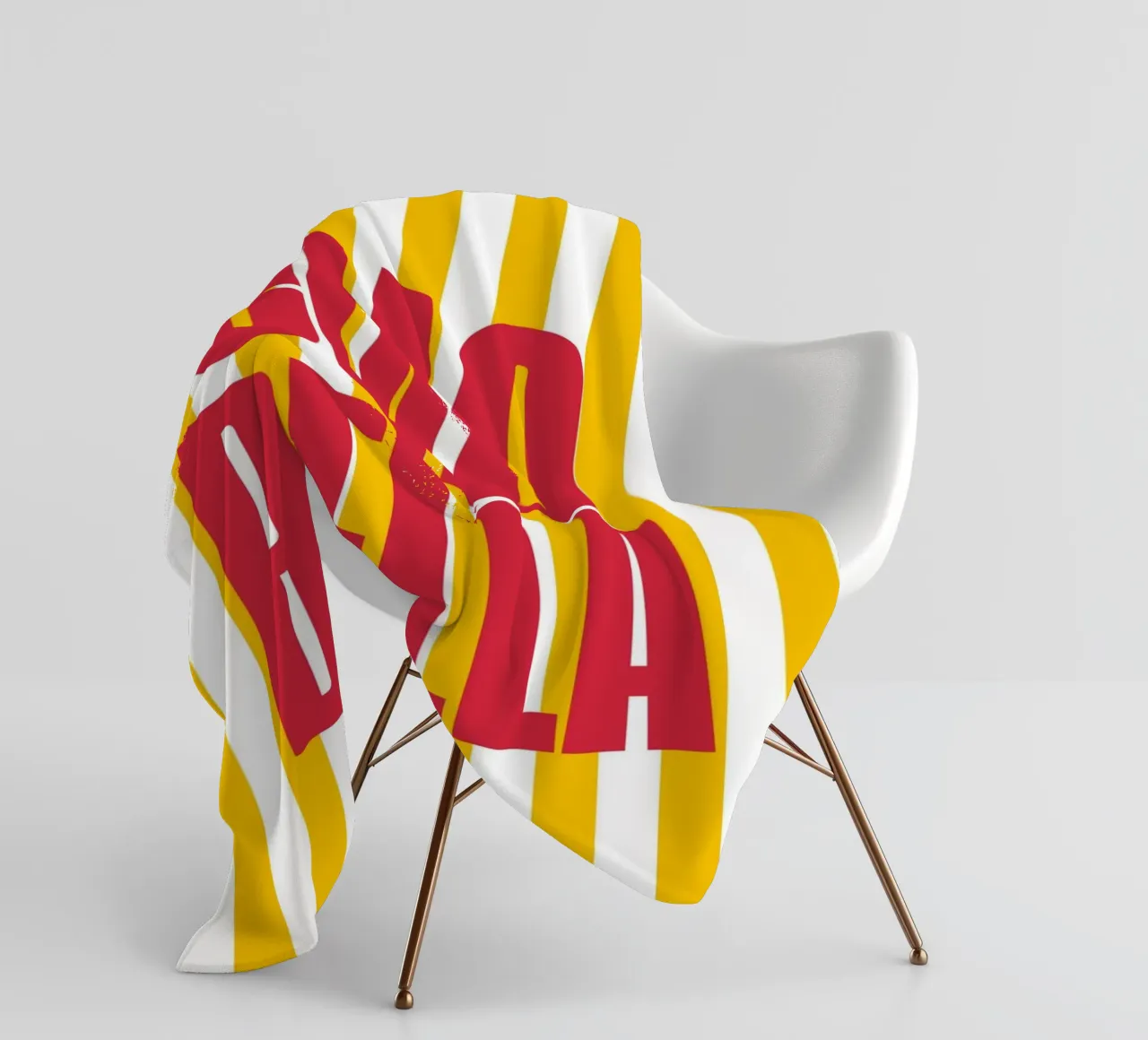 "Ciao Bella" – Vibrant Stripe Statement Print Fleecedecke von PrintCessStudio