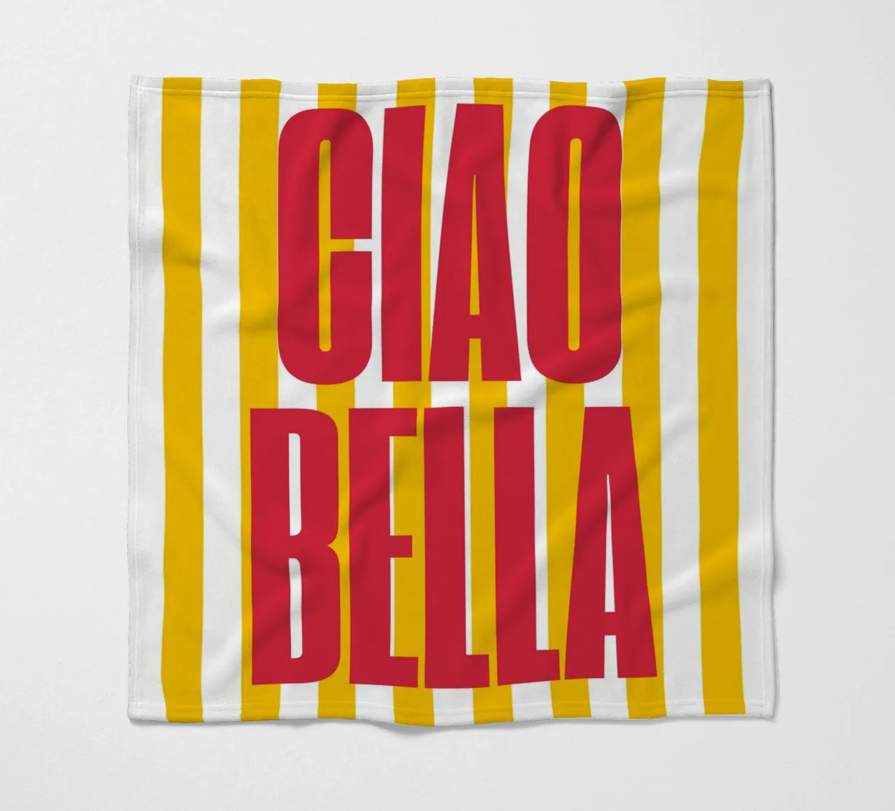 "Ciao Bella" – Vibrant Stripe Statement Print coperta in pile da PrintCessStudio