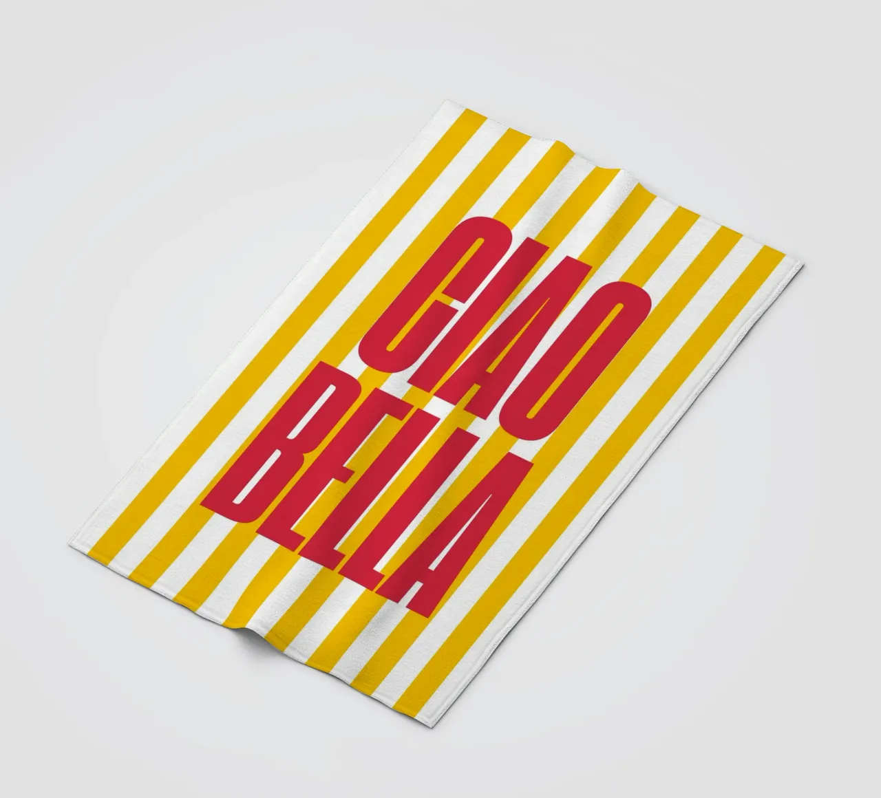 "Ciao Bella" – Vibrant Stripe Statement Print coperta in pile da PrintCessStudio