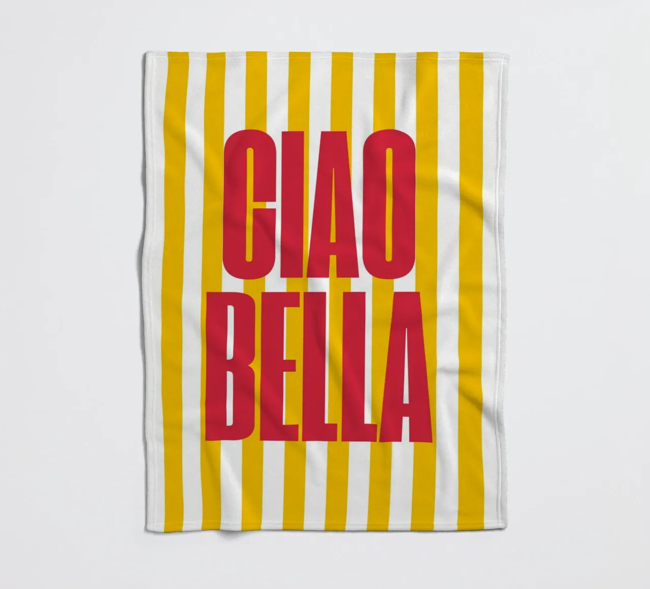 "Ciao Bella" – Vibrant Stripe Statement Print coperta in pile da PrintCessStudio
