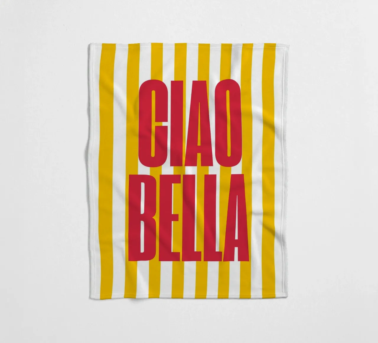 "Ciao Bella" – Vibrant Stripe Statement Print coperta in pile da PrintCessStudio