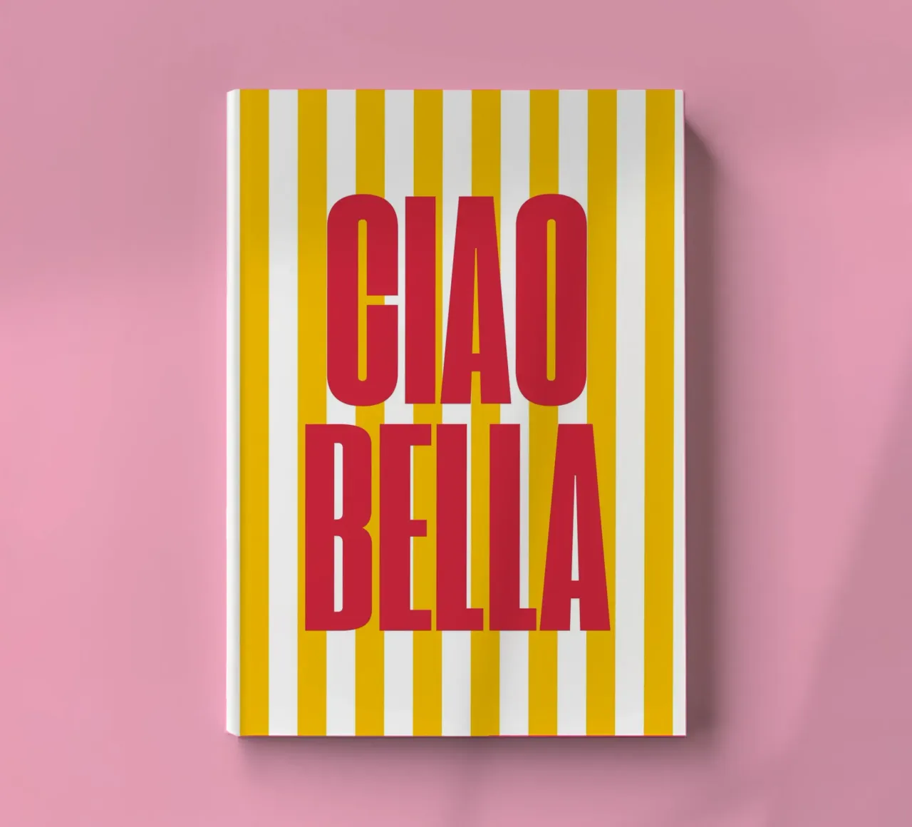 "Ciao Bella" – Vibrant Stripe Statement Print notebook by PrintCessStudio