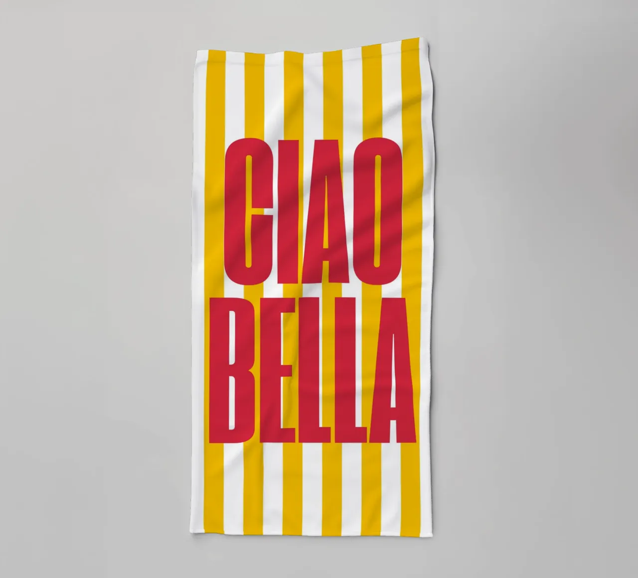 "Ciao Bella" – Vibrant Stripe Statement Print Handtuch von PrintCessStudio